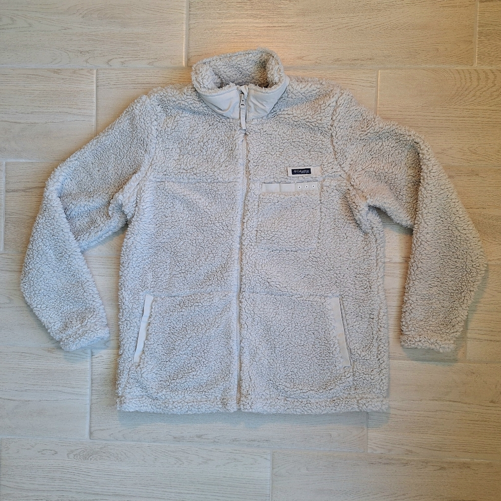 Columbia Women's Cream Beige Cozy Sherpa Teddy Full Zip Jacket - Large